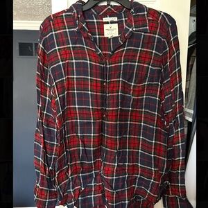 AE boyfriend fit plaid button down